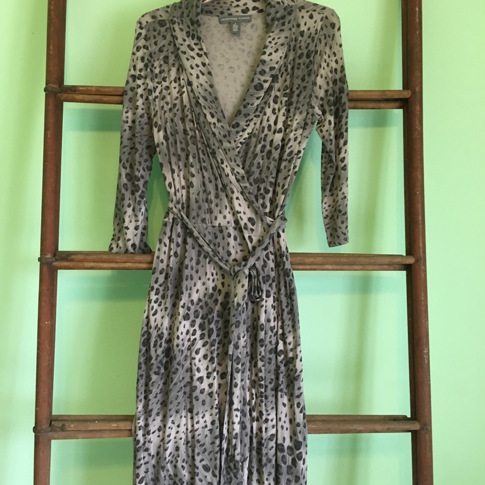 Cheetah print wrap dress